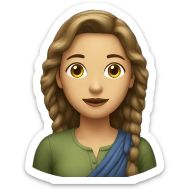 Une femme devant un concombre sticker