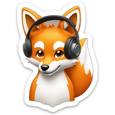 gaming Fox with headphones sticker