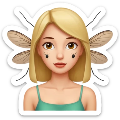 Mosquito on woman sticker