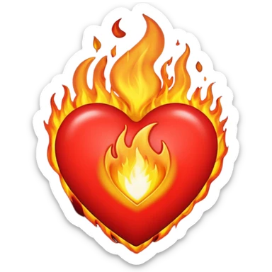 Coração em chamas sticker