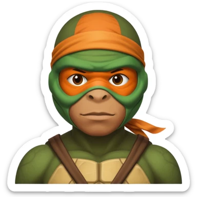 Mbappe with Ninja Turtles mask sticker