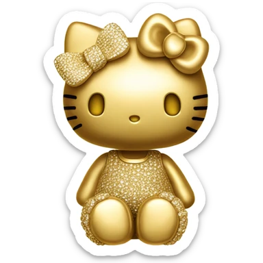 hello kitty made with gold  sticker