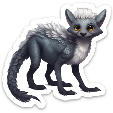  Scaly Cute Edgy Realistic Rare Fantasy Fluffy Slim Vernid-Trico-Melprin-species by LiLaiRa, by Falvie, full body sticker