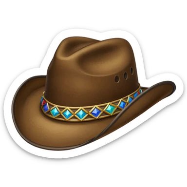 Cowboy hat stained glass sticker