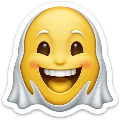 Emojis qui rigole fusionné avec l’emojis fantôme 👻 sticker
