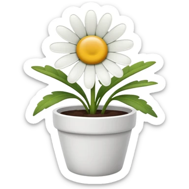 single daisy flower pot sticker