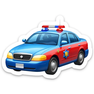 police car with lights on flashing sticker