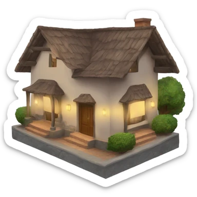 Casa adornada con luces sticker