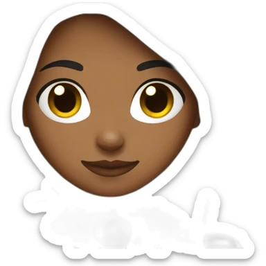 woman brown skin long dark hair with black cat sticker