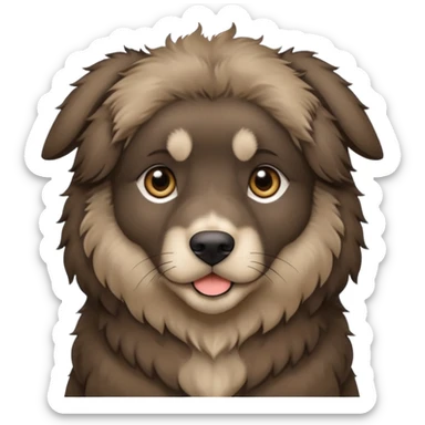 A dark-colored Caucasian Shepherd puppy with cropped ears sticker