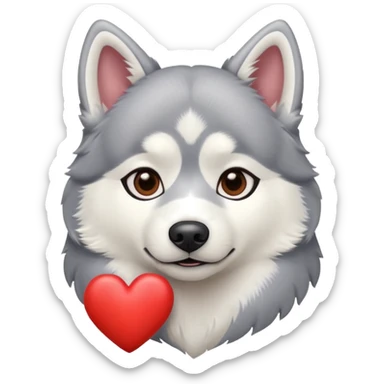 Husky mit Herz sticker
