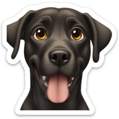 Black dog cur amazement sticker