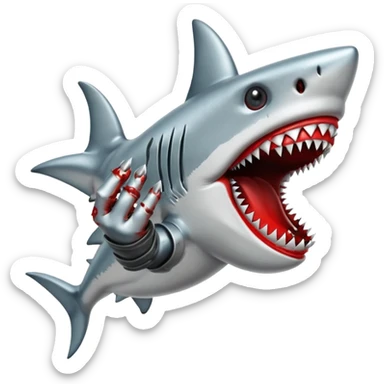 freddy krueger shark finger glove sticker