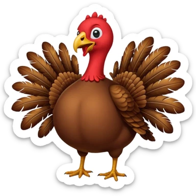 dancing turkey no head sticker