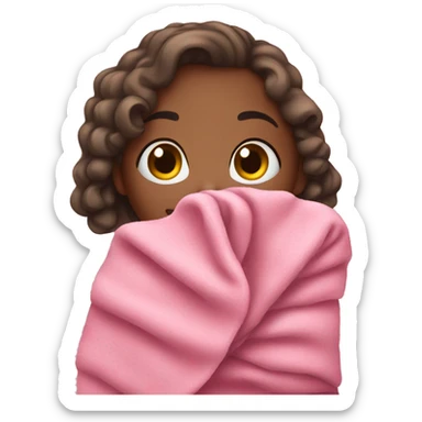 Girl selling pink blanket  sticker