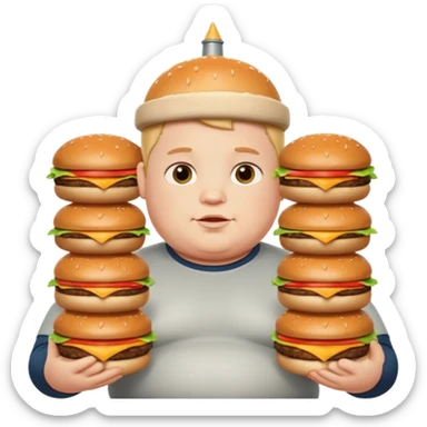 Fat Boy with burger tower sticker