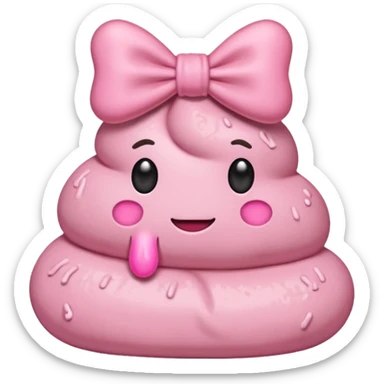 Pink poop with bows sticker