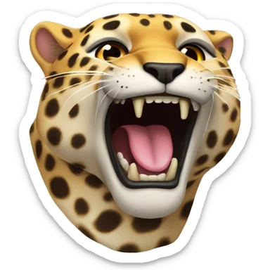 Lepord roaring  sticker