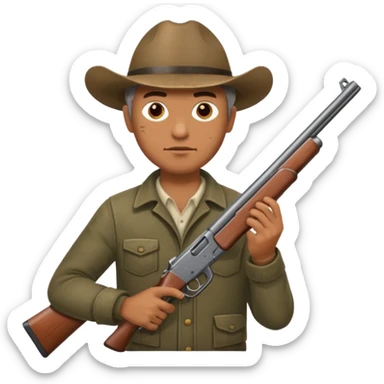 A guy with a shotgun. sticker