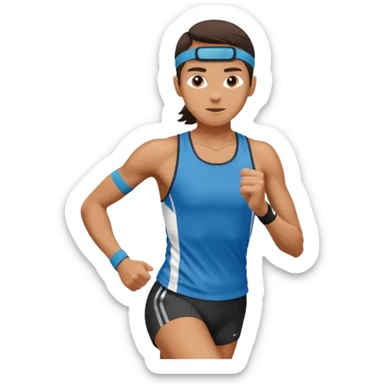runner with seatband sticker