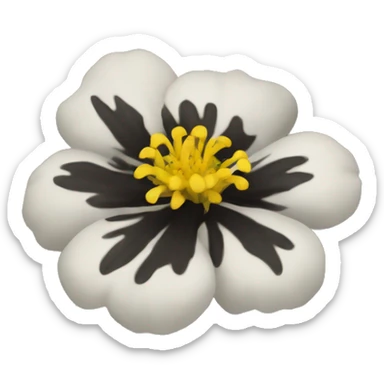 Black Dalila flower sticker