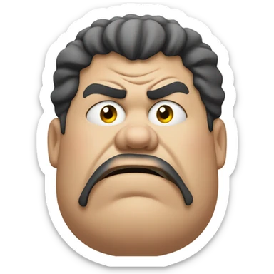 1 extremely angry overweight man sticker