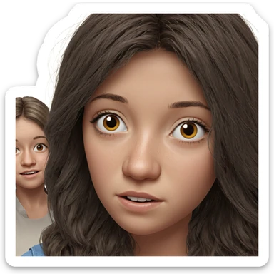 realistic portrait of two girls sticker