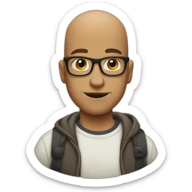 bald hipster with a soul patch sticker