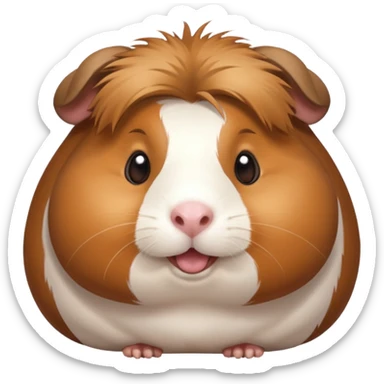 adorable guinea pig emoji, joyful expression, chubby cheeks sticker
