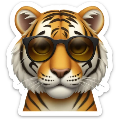 Tiger wearing sunglasses sticker