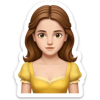 emma watson long hair as belle Cinematic Realistic sticker