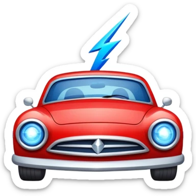 Un carro rojo con ojos azules y que tenga alerón y un Rayo y un 95 en las puertas  sticker