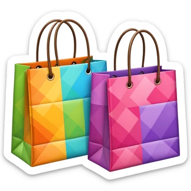 2 beautiful shopping bag with different pattern sticker