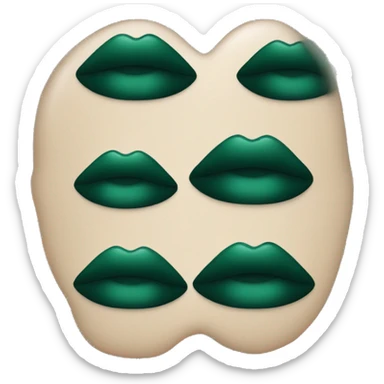 Lips of a dark emerald color in the form of a kiss sticker