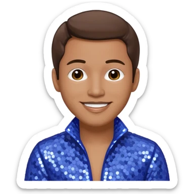 Mark Calderon, R&B Singer (b. 1969) from Color Me Badd with medium brown hair, periwinkle sequin outfit sticker