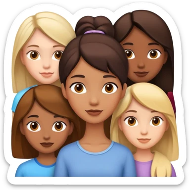 girl with a lot of friends  sticker