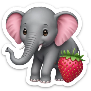 elephant on a strawberry sticker
