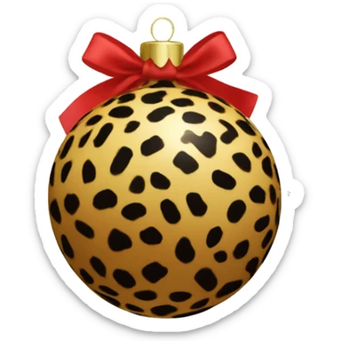 Leopard print Christmas ornament bulb sticker