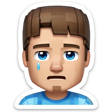 Minecraft steve crying tears sticker