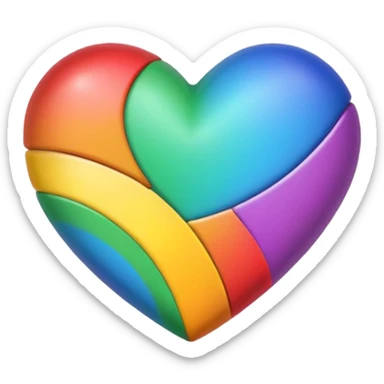 Corazon de arcoiris sticker
