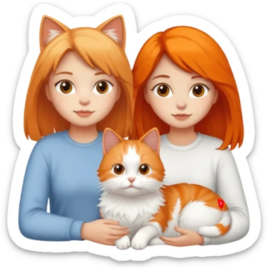 Two nasty girls with white and orange cat sticker