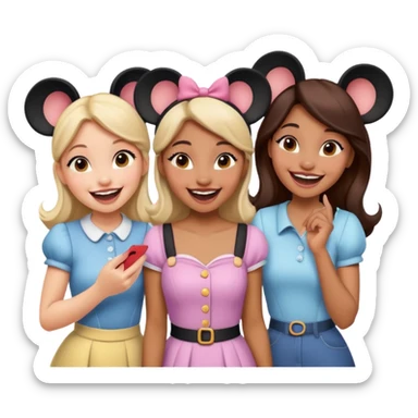 Como si quatro chicas estuvieran en una atracción de Disney sticker