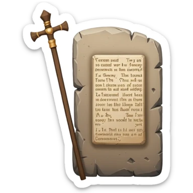 Ten commandments tablets and staff sticker