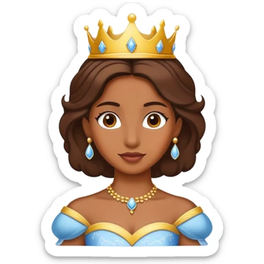 person as princess with brown skin sticker