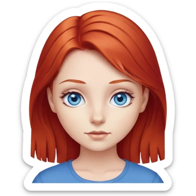 Girl with red hair and blue eyes sticker