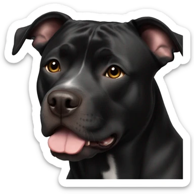 black staffordshire terrier ears back sticker