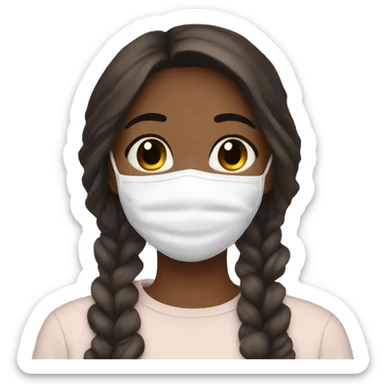 brunette girl wearing a face mask aesthetic comfy sticker