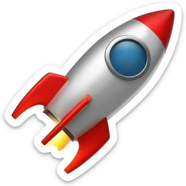 cohete con fuego sticker