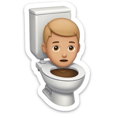 ￼￼ a head coming out of a toilet ￼￼ sticker
