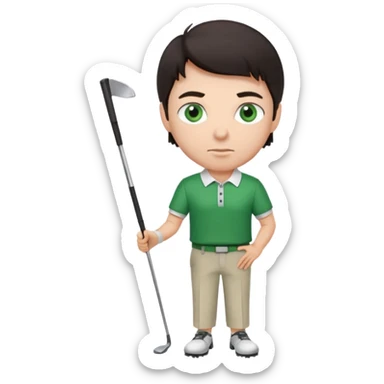Heart my golfer dark hair green eyes male sticker